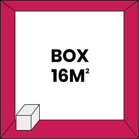 Illustration schématique du box de 16m2