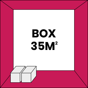 Illustration schématique du box de 35m2